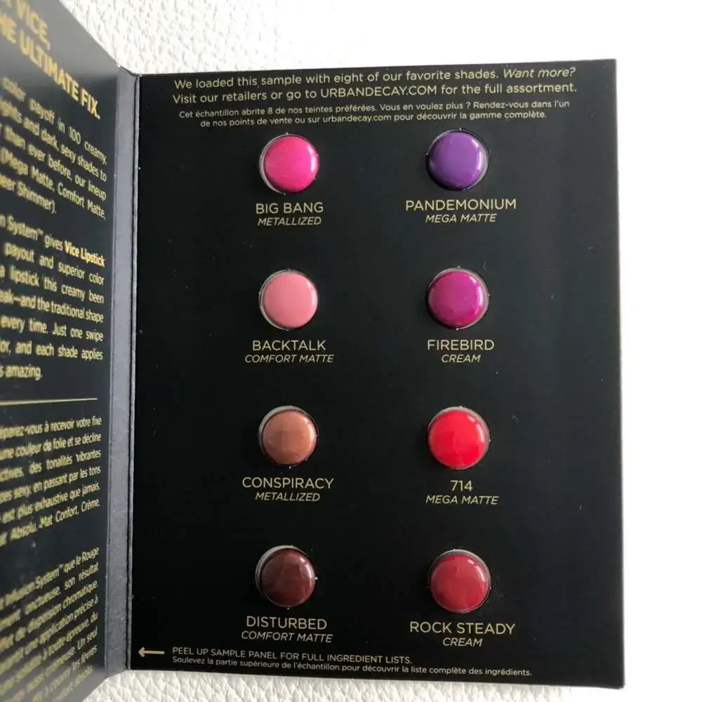 Urban Decay Vice Lipstick 8shades Sample